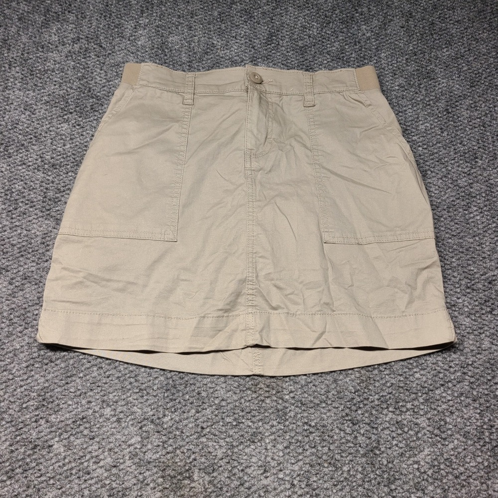 Lee Womens Khaki Tan Comfort Fit Skort Size 4 M utility Mini Skirt With Shorts